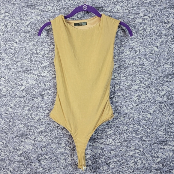 NWOT Beige Bodycon Bodysuit - Picture 1 of 5